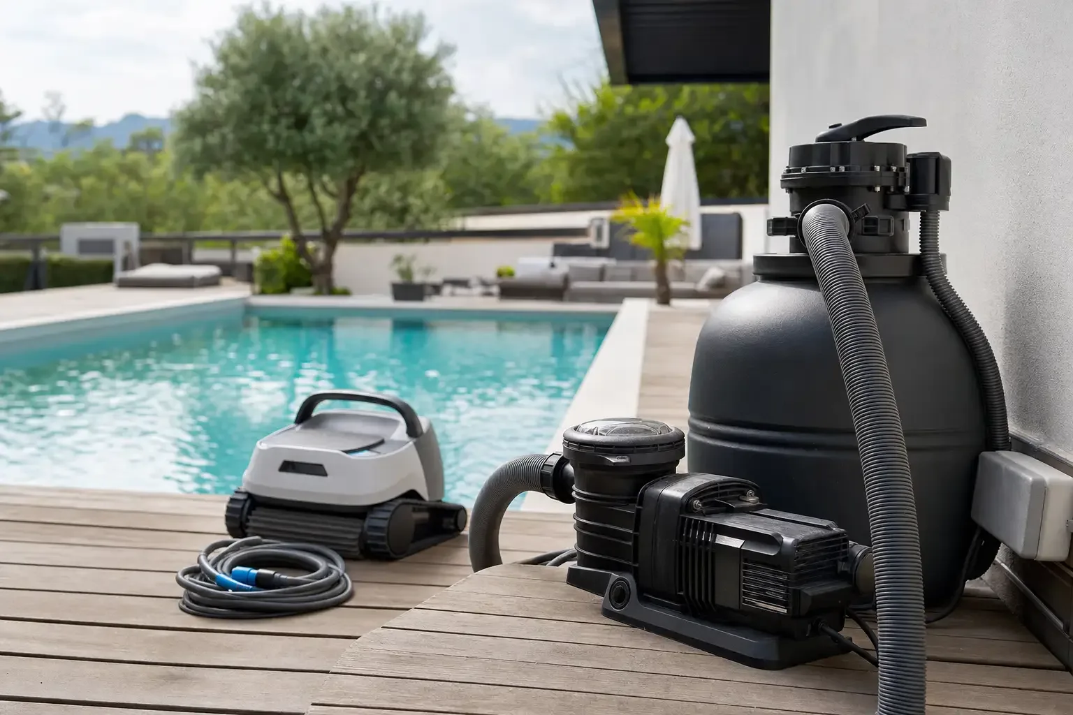 Piscine, pompe de filtration et robot: le vrai coût électrique